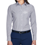 Devon & Jones Women’s Crown Collection™ Banker Stripe Button Up Shirt