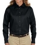 Harriton Women’s Stain Resistant Button Up Shirt
